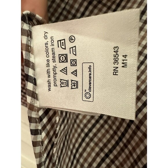 Michael Kors 2XL Men's Slim-Fit Check Stretch Dress Shirt Brown ( 18-34/35 ) - Picture 4 of 9